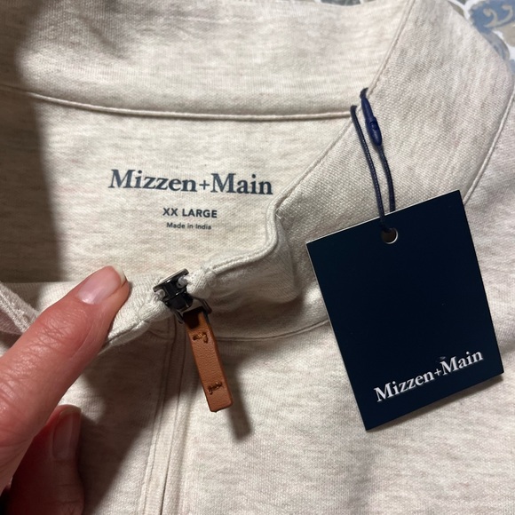 Mizzen and Main KPI Quarter Zip Golf pullover XXL Oyster Heather color NWT $148 - Picture 6 of 12